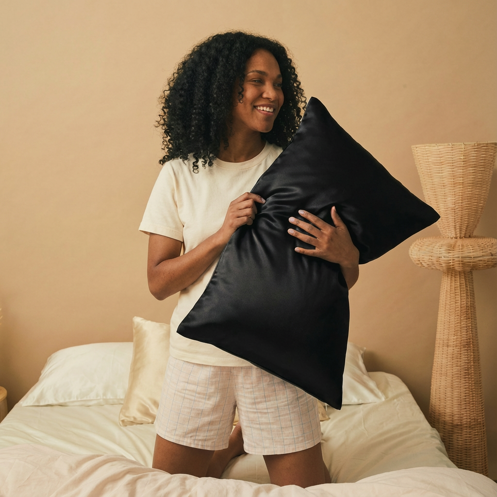 Taie d'oreiller 100% pure soie de mûrier