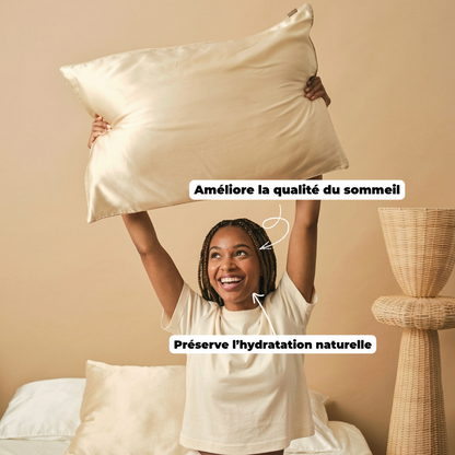 Taie d'oreiller 100% pure soie de mûrier