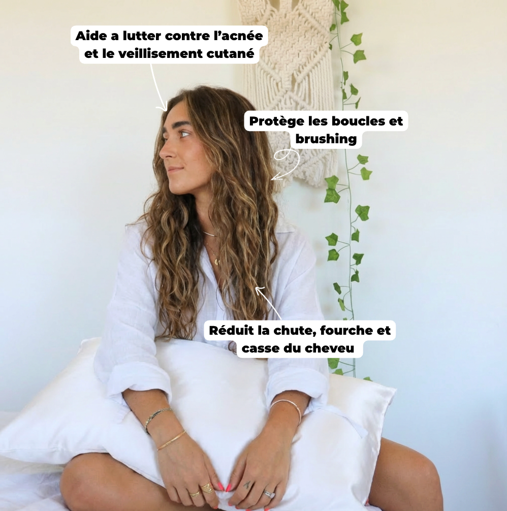 Taie d'oreiller 100% pure soie de mûrier